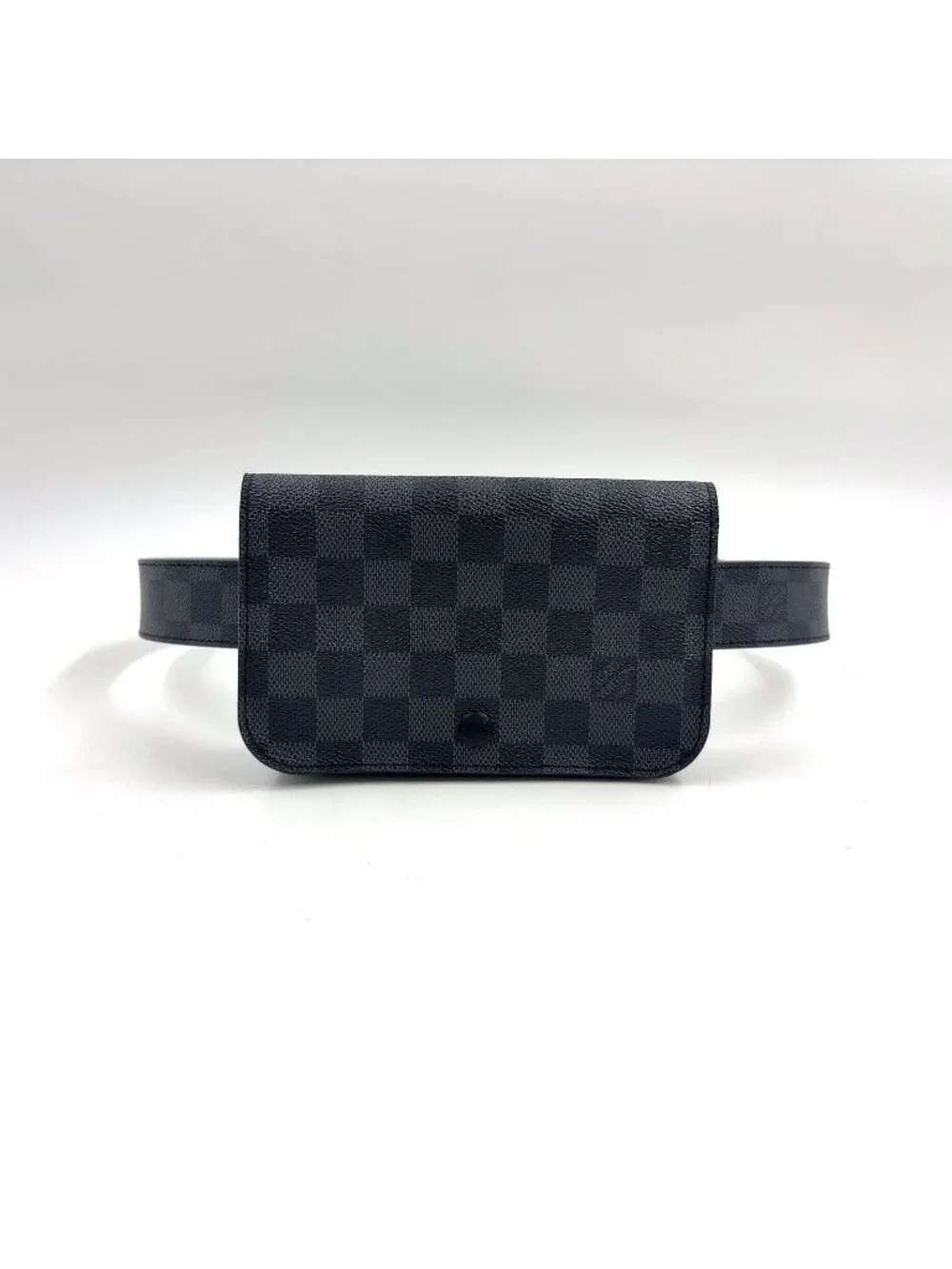 Louis Vuitton Ceinture Pochette Homme Damier Graphite Leather Black Belt